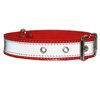 Genuine Leather Reflective Dog Collar 25" Long 1.5" Wide Red Fits 17"-22" Neck