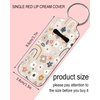 KLLRO RUO Chapstick Holder Keychain Fashion Lipstick Sleeve Lip Balm Portable Pocket Lip Gloss Tube Holder Clip-on Makeup Travel Accessories - Cute Rainbow Flowers