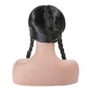 YKYOBFA Wednesday Wig Long Black Braided Wig with Bang Long Straight Black Braided Wig with Bangs Halloween Costumes Cosplay Dress Up