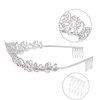 Vofler Crystal Tiara Crown Silver Headband Headpiece Rhinestone Hair Jewelry Decor for Women Ladies Little Girls Bridal Bride Princess Birthday Wedding Pageant Prom Halloween Costume Party with Combs