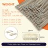 Full Shine Clip in Hair Extensions Ash Blonde Highlight Bleach Blonde Seamless Clip in Human Hair Extensions 8 Pcs Ash Blonde Real Hair Extensions for Women Clip in 120 Grams 16 Inch