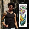 Full Arm Temporary Tattoo for Men, 12 Sheets Skull Skeleton Sleeve Tattoos Temporary, Fake Tattoos That Look Real, Tigers, Dragon, Koi, Lion