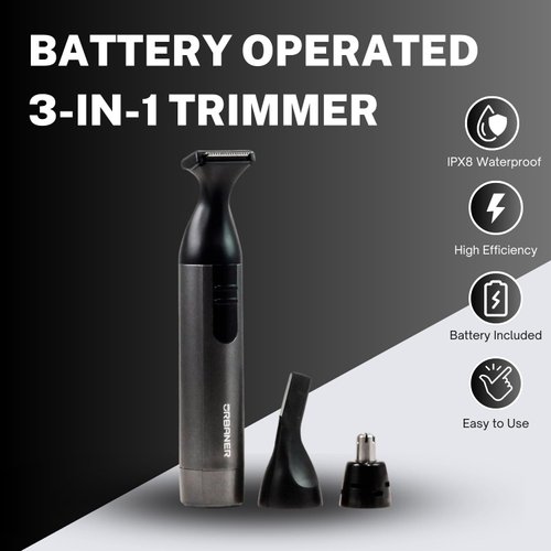 URBANER Beard Trimmer for Men, Waterproof Grooming Kit, Portable Nose and Ear Hair Clippers, 6 Pieces Set, Battery Included, Christmas Gift, Stocking Stuffers, MB-980