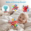 Baby Teething Toys, Baby Teethers Montessori Sensory Toys for 0-6 6-12 Months, Gifts for 1 Year Old Boys Girls Infant Newborn 0 3 6 9 12 18 Months Toys, Baby Rattle Chew Toys - Red