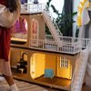 LOGOFUN Dollhouse Bedside Cabinet Miniature Drawer Cabinet Mini Bedside Table for Doll House Bedroom Furniture Accessories