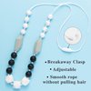 QIMGIC 2PCS Baby Teething Necklace for Mom to Wear, Babies Nursing Necklaces for Kids, Sensory Teether Toys for Toddlers Children Adults Baby Shower Birthday Gift (Green Grey Black)