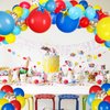 JOYYPOP Carnival Balloon Arch Kit with 123pcs Red Blue Yellow Rainbow Latex Confetti Balloons for Birthday Party Decorations