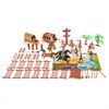 PowerTRC 58 Pcs Wild West Cowboys and Indians Plastic Figures Toys Play Set, Toy Figure Action Soldiers and Native American Accessories Figure Playset Birthday Gift
