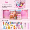 Yuzee Paper Dolls Stickers - Magnetic Dress Up Dolls for Girls - Toddler Travel Toys - 1 Paper Doll and 33 Clothing Accessories with 3D Magnetic Game Scene, Foster Creativity and Imagination (Joy)