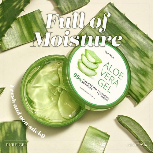 EUNYUL [PACK OF 3] Aloe Vera Soothing Gel 95% 10. 14 fl. oz. / 300ml X 3EA Korean Skincare Body Care, After Sunburn