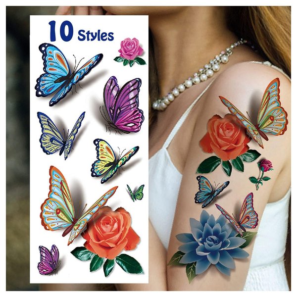 Cerlaza 78 Styles Temporary Tattoos for Women Adults, Butterfly Tattoo Stickers Realistic Tatuajes Temporales Woman, Waterproof Long Lasting Flower Fake Tattoos Sexy Semi Permanent Tatoo