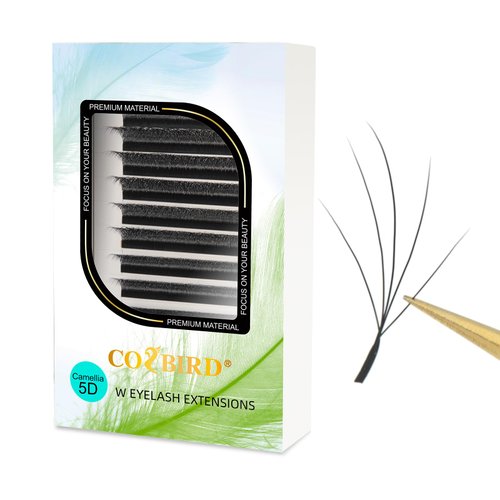 COZBIRD Camellia 5D W Eyelash Extension Tapered Shape Volume Lashes Premade Fan 0.07mm C curl 8-13mm Mix Tray Faux Mink Super Fluffy Easy Fanning 12 Rows