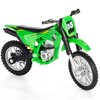 gogogomoto Small Dirt Bike Toy Green, 1:8 Scale Collector Die-Cast Motorcycle Ornaments with Foot Support, Christmas Unisex Gift