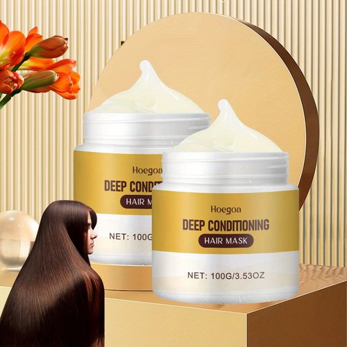 Collagen Hair Mask for Damaged Hair, Cream Hair Mask, Deep Repair Conditioning Essence, Deep Conditioning Hair Mask, Hydrating Nourishing Collagen Hair Conditioner for Dry Damaged Hair (100g/2pcs)