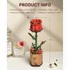 ROBOTIME 3D Puzzle Wooden Flower Red Rose DIY Model Kit to Build for Adults Artifical Bouquet Collection Craft Brain Teaser Puzzle Creative Gift Home Decor