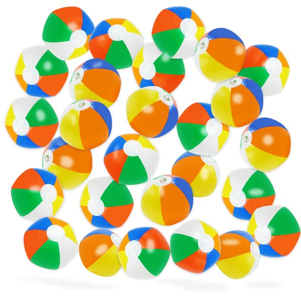 4E's Novelty Mini Beach Balls Bulk 100 Pack, Summer Pool Party Favors for Kids, Inflatable Pool Toys, Hawaiian Luau Party Decorations Goodie Bag Fillers (100 Pack)