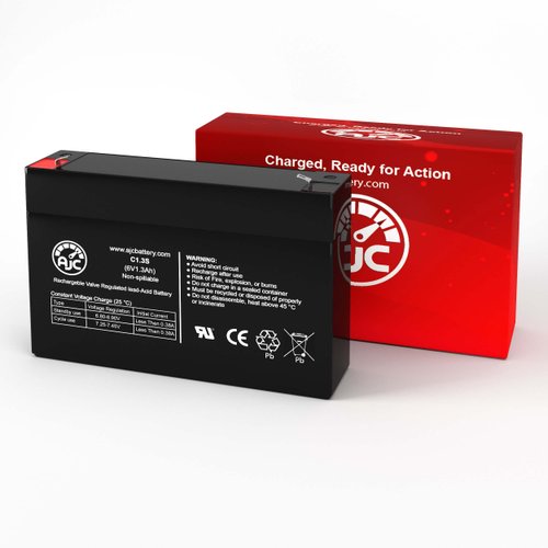 AJC Battery Compatible with Portalac GS PE6V1.2F1 6V 1.3Ah Emergency Light Battery