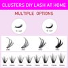 HAMJOYS Lashes 20D 40D D Curl 9-16mm Eyelash Extension Kit Lash Clusters Kit Lash Bond and Seal Waterproof Lash Tweezers Individual Lashes Kit DIY Lash Extension Kit (TZ4-20D/40D-0.07D-9-16Mix Kit)