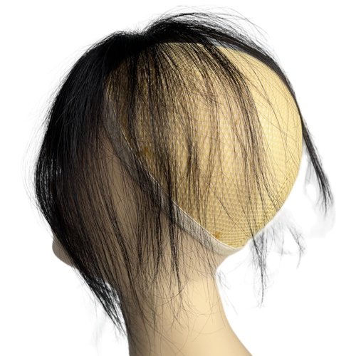 AYunhe Clip In Fetal Hair Bang Natural Human Hair Side Bangs Invisible Edge Replacement Fringe Forehead Hairline For Women Glueless Hair Extensions (Black, Lace 13x5 cm)