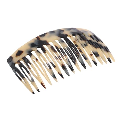 French Amie Medium 16 Teeth White Tokyo Celluloid Handmade Flexible Side Hair Comb Flexible Durable Women Hair Accessories Hair Clips for Girls, Made in France