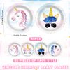 Naozinebi 48PCS Unicorn Birthday Plates Unicorn Party Supplies Magical Unicorn Tableware Rainbow Plates Disposable Paper Plate for Girls Boys Kids Unisex Unicorn Party Baby Shower Favors 6.7*6.7inch