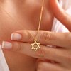 FICXOR Star of David Necklace for Women,Gold Star Necklace Dainty Gold Star of David Necklace Women 14K Gold Necklace No Tarnish Gold Necklace Gold Pendant Necklace Star Necklace Gold Jewelry Gifts