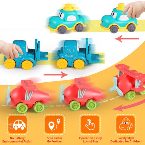 ALASOU 8 Sets Baby Truck Car Toys with Playmat/Storage Bag|Baby Toys for 1 2 3 Year Old Boy|1 2 Year Old Boy Birthday Gift for Infant Toddlers|First Birthday Gifts for Toddler Toys Age 1-2