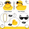 Jerify 48 Pcs Bulk Sunglasses Rubber Duck with Sunglasses, Gold Chain Rubber Duck Baby Shower Floating Bathtub Toys Birthday Party Favors Carnival Gifts Decorative Gifts