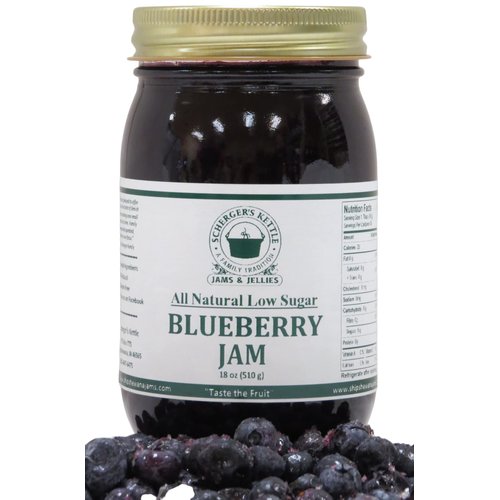 Blueberry Jam, All Natural/Low Sugar, 18 oz