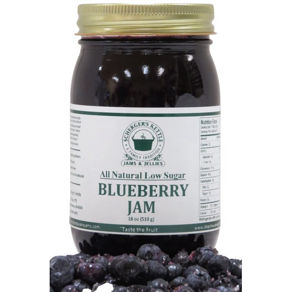 Blueberry Jam, All Natural/Low Sugar, 18 oz