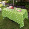 Eternal Beauty Outdoor Tablecloth Rectangle 60X 84 Spillproof Outdoor Tablecloth with Umbrella Hole Zipper for Spring Summer Patio Table(Green Polka Dot)