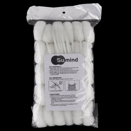Sumind 30 Pack Nylon Lint Trap Washing Machine Lint Fabric Mesh Snare Washer Lint Catcher with 30 Pack Cable Ties