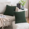 MIULEE Pack of 2 Pillow Covers 18 x 18 Inch Dark Green Super Soft Corduroy Decorative Throw Pillows Couch Home Decor for Spring Cushion Sofa Bedroom Living Room