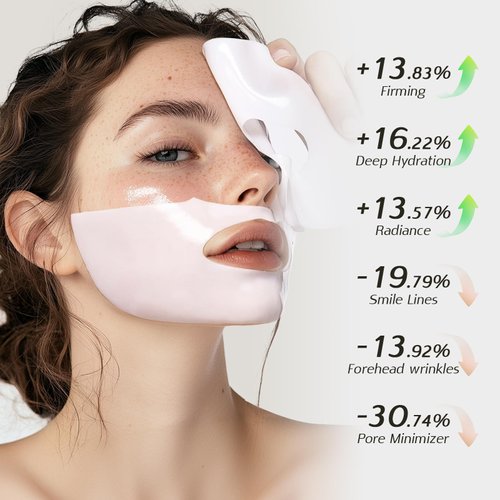 ZMbeauty Collagen Face Mask, Bio-Collagen Mask Overnight for Skin Care, Anti-Wrinkle Facial Sheet Mask with 9 Peptides for Elasticity & Moisturizing, Collagen Night Wrapping Mask
