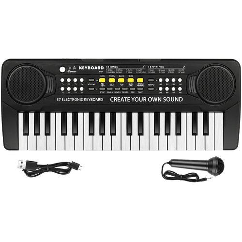 Kids Keyboard Piano - 37 Keys Piano Toys for Kids 3+ Year Old Beginners, Portable Electronic Piano with Microphone Educational Musical Toy for 3 4 5 6 7 8 Year Old Boys Girls Gifts