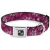 Buckle-Down Seatbelt Buckle Dog Collar - Hibiscus Collage Pink Shades - 1" Wide - Fits 11-17" Neck - Medium (DC-W30876-M)