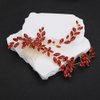 Rumtock Red Crystal Beads Long Hair Comb Handmade Gold Hair Piece for Women Girls Wedding Bridal Hair Accessories (Red)
