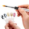 SILPECWEE 6Pcs Ombre Brush For Gel Nails Acrylic Nail Art Brush Fan Nail Brush Nail Gradient Pen Nail Sponges Pens Nail Art Tools For Salon&DIY