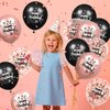 Rose Gold Birthday Balloons Party Decorations for Women Girls 18Pcs Rose Gold Black Happy Birthday Balloons 12 Inch Confetti Latex Sweet Birthday Balloons for Birthday Anniversary Party Supplies