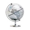 Topglobe 5.5'' World Globe Silver - English Map - Mini Globe Educational/Geographic - Stainless Steel Arc and Base - Silver Grey