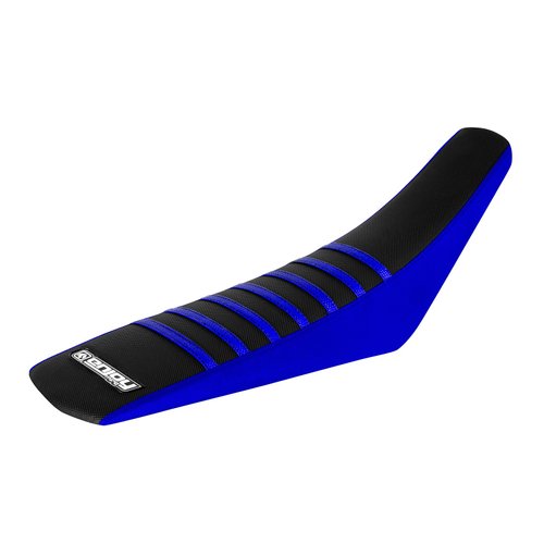 Enjoy MFG Ribbed Seat Cover for 2002-2017 Yamaha YZ 125/250 Later Models - Blue Sides / Black Top / Blue Ribs