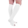 Doc Miller Open Toe Compression Socks, 30-40 mmHg, Toeless, Support Circulation, Shin Splints, Calf Recovery, Varicose Veins, Knee High, Medical Grade, White Socks, Medium Size for Men & Women, Pair