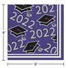 Creative Converting Class of 2022 Purple Beverage Napkins, 5"