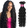 Human Braiding Hair for Boho Braids Human Hair Water Wave 20 Inch 2 Bundles 100g Wet and Wavy Human Hair for Boho Knotless Braids Bulk Boho Human Hair Extensions (Natural color, 20 inch)