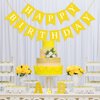 Waenerec Yellow Birthday Banner Sign Happy Birthday Bunting Banner Garland for Kids Girl Woman Birthday Tea Party Decorations Bunting Flag Birthday Party Supplies