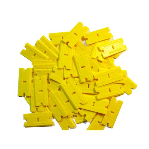 miniscraper 4 Pack (400pcs) Double Edged Plastic Razor Blades with a Thicker and Thinner Edges