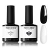 modelones Gel Nail Polish Set, 2 Pcs 15 ML Black and White Gel Polish White Gel Nail Polish Soak Off LED Christmas Gel Polish Winter Nails Art Manicure Home Gift for Women Girl