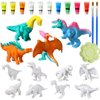 Affrolling Dinosaur Painting Set for Kids Arts DIY Paint Kits with Glow in The Dark Paint, Brush and Palette for Toddlers Boys Birthday Gifts Dino Art Crafts Projects, 8 Styles