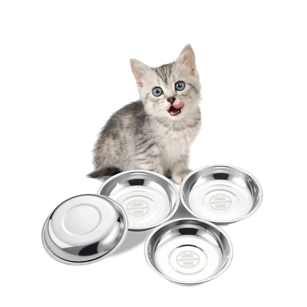 VENTION Stainless Steel Cat Bowls, Whisker Fatigue Cat Bowl, Metal Cat Dishes, Shallow Cat Food Dish