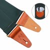 Nefelibata Guitar Strap, Nylon Full Grain Leather Ends Guitar Straps with Pick Pocket for Bass, Electric & Acoustic Guitar, Come with Free Strap Button, 1 Pair Strap Locks and 4 Guitar Picks(Green)